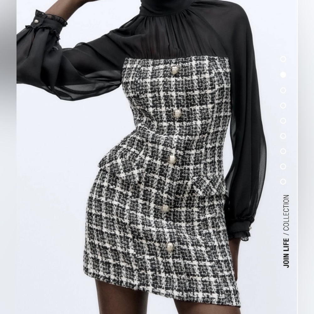 Zara contrasting structured dress